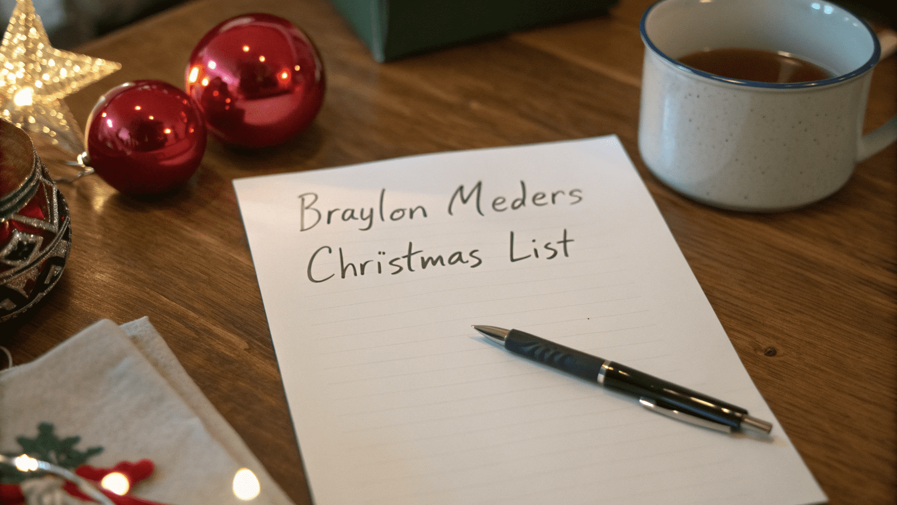 Braylon Medders Christmas List
